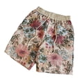 thumbnail image 4 of CONZONE Mens Casual Shorts Elastic Waist Drawstring Shorts for Men Floral Graphic Lightweight Loose Fit Summer Beach Shorts With Pockets, 4 of 4