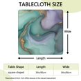 thumbnail image 2 of Green Purple Gold Marble Pattern Square Fitted Tablecloth with Elastic Edge,Square Table Cover,Washable Elastic Table Cover for Home Kitchen Party Decor 34"x34", 2 of 6