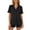 Black, variant on SuDongPo 2 Piece Pajamas Set for Women Button Down Pjs Lounge Sets Ruffle Short Sleeve Sleepwear Cute Loungewear