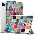 thumbnail image 1 of DuraSafe Cases iPad PRO 12.9 Inch 2022 6 2021 5 2020 4 Generation [ Pro 12.9 6th 5th 4th ] MHNR3LL/A MHNT3LL/A MY3K2LL/A MY3J2LL/A Protective Smart Auto Sleep / Wake Printed PC Cover - Diamond Grid, 1 of 5