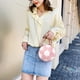 thumbnail image 4 of Bolso Hombro Bolso Mensajero Con Cadena para Mujer (Fútbol Rosa), 4 of 6