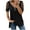 Black, variant on Giftesty Going Out Tops for Women Women's Summer V-Neck Zipper Hollow Out Solid Short Sleeveless Blouse