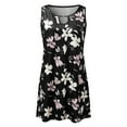 thumbnail image 6 of Dresses For Women 2024 Daily Summer Pullover Dress Beach Floral Round Neck Sleeveless Casual Trim Slim Waist Tank Dress Short Mini Tank Loose Sundress with Pocket, 6 of 9