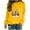 Yellow, variant on Cmfcve Ugly Christmas Pullover for Women Plus Size Fall Winter Long Sleeve Sweatshirt Crewneck Straight Shoulder Holiday Printed Top