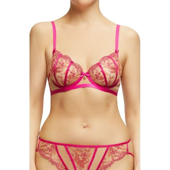 Dita Von Teese POMEGRANATE Femmoiselle Lace Demi Underwire Bra, US 32B, UK 32B