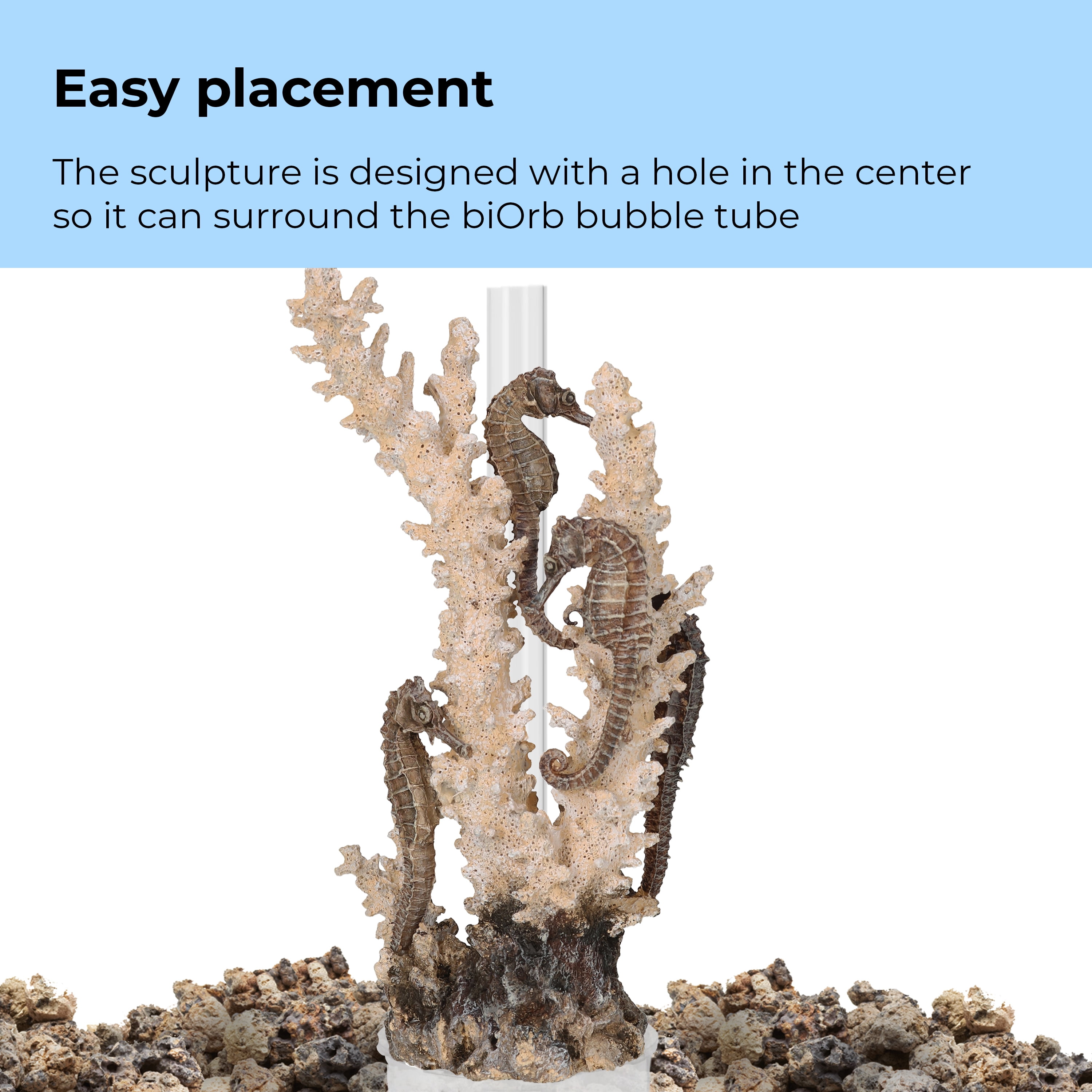 biOrb Medium Natural Seahorse Sculpture - Aquarium Decor