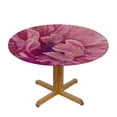 thumbnail image 3 of nygtbtfer  Pink Dahlia Round Fitted Tablecloth, Blooming Flower Elastic Edge Table Cover for Round Table, Wipeable Table Cover Fits Tables 38-42, 3 of 8