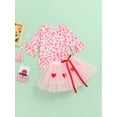thumbnail image 2 of Kiapeise Baby Little Girl Princess Mesh Skirt Set Flared Long Sleeve Tshirt Tops Elastic Waist Tulle Skirt 2 Pcs Outfit, 2 of 9