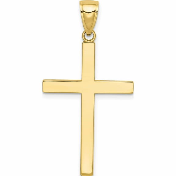 10K Yellow Gold Polished Cross Pendant (38 X 19) Made In United States 10c4205