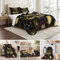 thumbnail image 6 of King Quilt Set 96''x106'', Happy New Year Lightweight Summer Bedspread Coverlet Set with 2 Pillow Shams, Colorful Modern Abstract Art Breathable All Season Quilt Bedding for Bedroom/Guest Room, 6 of 9