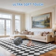 thumbnail image 2 of CozyDesg Large Rugs,4'x6' Soft Fluffy Shag Indoor Floor Carpet for Living Room Bedroom Dining Room Office Home Decor,Dark Gray & White, 2 of 7