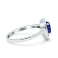 thumbnail image 2 of Pear Teardrop Art Deco Ring Blue Sapphire CZ 925 Sterling Silver Size 6, 2 of 6