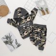 thumbnail image 5 of Coerni Baby Boys Outfits Toddler Boys Fall Winter Clothes Letter Print Long Sleeve Hooded Tops Camouflage Pants Set 2pcs, 5 of 8