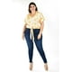 thumbnail image 3 of Blusa fresca con moño Roman Fashion /Tallas Extras, 1819 (Beige flor) beige 42, 3 of 7