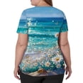 thumbnail image 5 of Flowers Printed Scrubs For Women V-Neck Medical Scrubs Short Sleeve Stretch Nurse Work Uniform Shirts Fashion Scrub Top With Pocket Turquoise XXXXXL, 5 of 5
