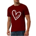 thumbnail image 1 of DPTALR T-shirt Imprimé à Manches Courtes Décontractée Amour Couleur Unie Valentine, 1 of 6