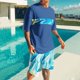 thumbnail image 2 of Mangas de Mano para Hombres, Impresión Hawaiana Suelta Casual, Pantalones Cortos Deportivos de Cintura Elástica Y Set de Blusa, 2 of 5
