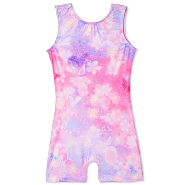 TENVDA Toddlers gymnastics BiketardRainbow Butterfly, Sparkly Leotards