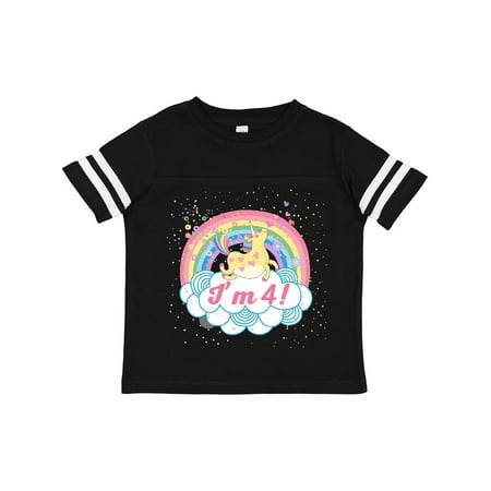 

Inktastic 4th Birthday Unicorn Rainbow Cute Girls Gift Toddler Toddler Girl T-Shirt