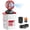 Red With Bucket, variant on Portable Outdoor Misting Fan, Bucket Top Portable Fan, Battery Powered with 4 Fan Speeds & 4 Mist Settings for Camping, Tailgating, and Beach