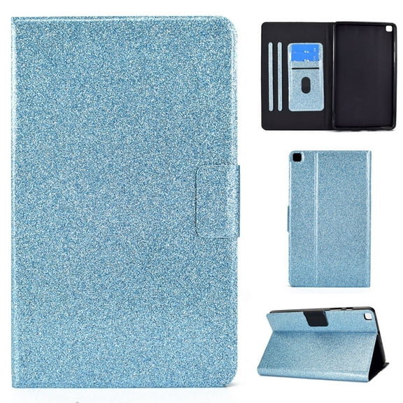 Dteck Case for Samsung Galaxy Tab A7 10.4" SM-T500 T505 2020 Released 10.4-inch,Magnetic PU Leather Card Holder Wallet Bling Glitter Shockproof Folio Kickstand Cover,Blue