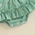 thumbnail image 6 of Okbabeha Baby Girl Summer Clothes Daisy Bodysuit Puff Sleeve Bubble Romper Smocked Dress Newborn Boho Outfits, 6 of 8
