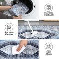 thumbnail image 6 of HOMERRY Area Rug 9' x 12' Vintage Distressed Medallion Floral Area Rug for Living Room Washable Soft Indoor Floor Carpet, Blue, 6 of 7