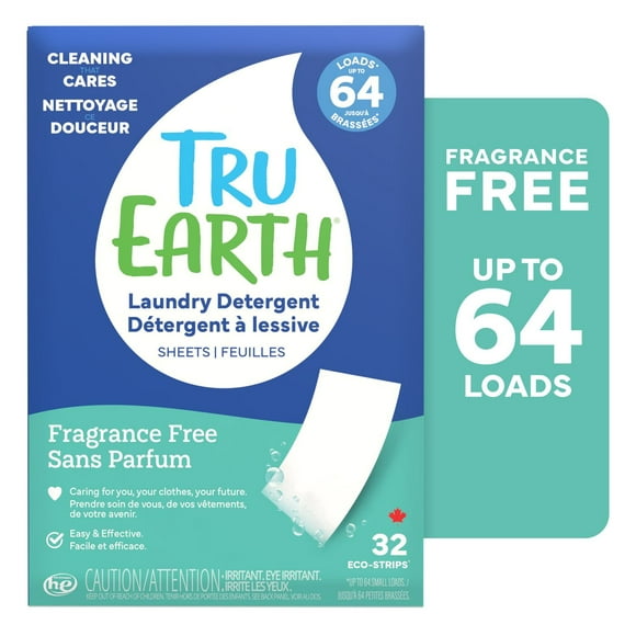 Detergent A Lessive Feuilles Tru Earth - 32 Feuilles - Sans Parfum Sans Parfum - 32 Feuilles