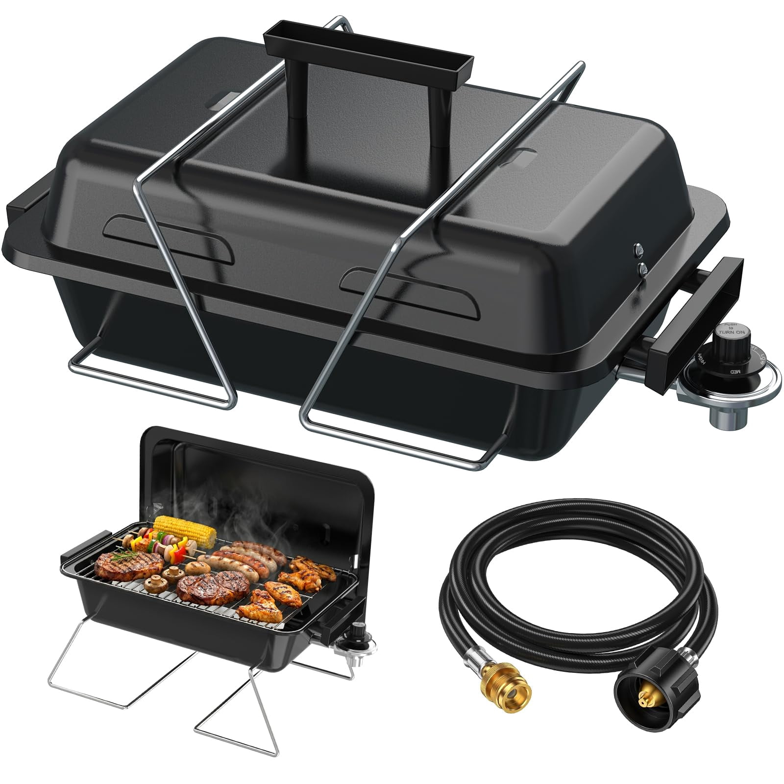 Weber 1-Burner Go-Anywhere Compact Gas Grill with Porcelain