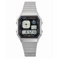 thumbnail image 1 of Casio Vintage Montre Unisexe Numérique en Acier Inoxydable à Quartz A130WE-1A, 1 of 2