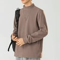 thumbnail image 5 of Htigea Mens Fashion Long Sleeve Tshirts Workout Oversize Pullover Solid Color Casual Tees Brown,XXXL, 5 of 6