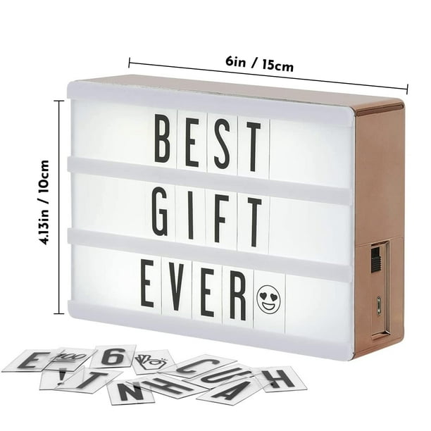Cinema Light Box with 400 Letters, Symbols & Emojis & 2 Markers, USB  Included - BONNYCO | Led Light Box Home Decor, Room Decor | Light Up Sign  Novelty