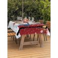 thumbnail image 2 of Outdoor Tablecloth with Umbrella Hole and Zipper, Merry Christmas Rectangle Table Cloth 60x84 Inch Waterproof Tablecloth, Xmas Snowman Snowflake Winter Holiday Picnic Table Cover for Patio Camping, 2 of 7