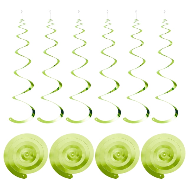 18uds Claro Verde Fiesta Colgante Doble Tira Colgante Decoraciones Plástico Techo Serpentinas Fiesta Decoraciones para Cumpleaños Fiesta con Colgar Etiqueta Cuerda, Gancho