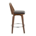 thumbnail image 3 of Trilogy Mid-Century Modern Counter Stool In Walnut And Brown Faux Leather - Set Of 2, 3 of 7