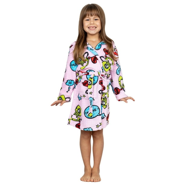 Up Past 8 - Up Past 8 Kids Robes Hooded Bathrobe Girls and Boys Plush ...