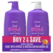Aussie Total Miracle Apricot & Macadamia Oil, Shampoo & Conditioner Pack, All Hair Types, 26.2 fl oz