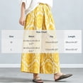 thumbnail image 3 of Vynhevius Womens Wide Leg Pants Elastic High Waist Loose Fit Culottes Fashion Casual All-Match Floral Long Trousers, 3 of 7