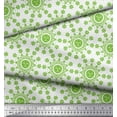 thumbnail image 3 of Soimoi Green Poly Georgette Fabric Geometrical Star Geometric Print Fabric by the Yard 52 Inch Wide, 3 of 3