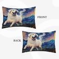 thumbnail image 2 of Gukieu Vintage Starry Sky Puppy Print Plush Pillow Cover, Hidden Zipper Pillow Protector without Pillow Core, Suitable for Bedroom, Office, Car Decoration-16"x24", 2 of 6