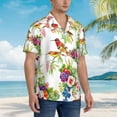 thumbnail image 3 of Pofeuu Birds And Flowers Print Hawaiian Shirt for Men Sleeves Casual Button Down Summer Beach Dress Shirts T-Shirts,Medium, 3 of 7