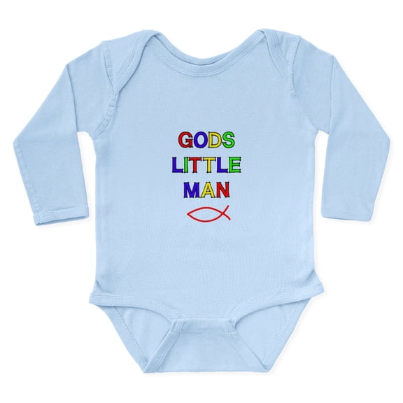 CafePress - God's Little Man Body Suit - Long Sleeve Cotton Baby Bodysuit