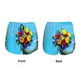 thumbnail image 2 of JUNZAN Elephant Trunk Couple Flowers Print Women's Athletic Gym Running Shorts with Phone Pockets - Workout Shorts-Medium, 2 of 8