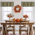 thumbnail image 5 of Fall Thanksgiving Valances for Windows, 42 x 18in, Orange Pumpkin Leaf Plaid Rod Pocket Kitchen Valance Curtain Light Filtering Window Treatments for Living Room Bedroom, 1 Panel, 5 of 7