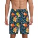 thumbnail image 1 of Balery Blue Floral Pantalones cortos de pijama de punto de algodón para hombre con cinturilla y bolsillos-Small, 1 of 6