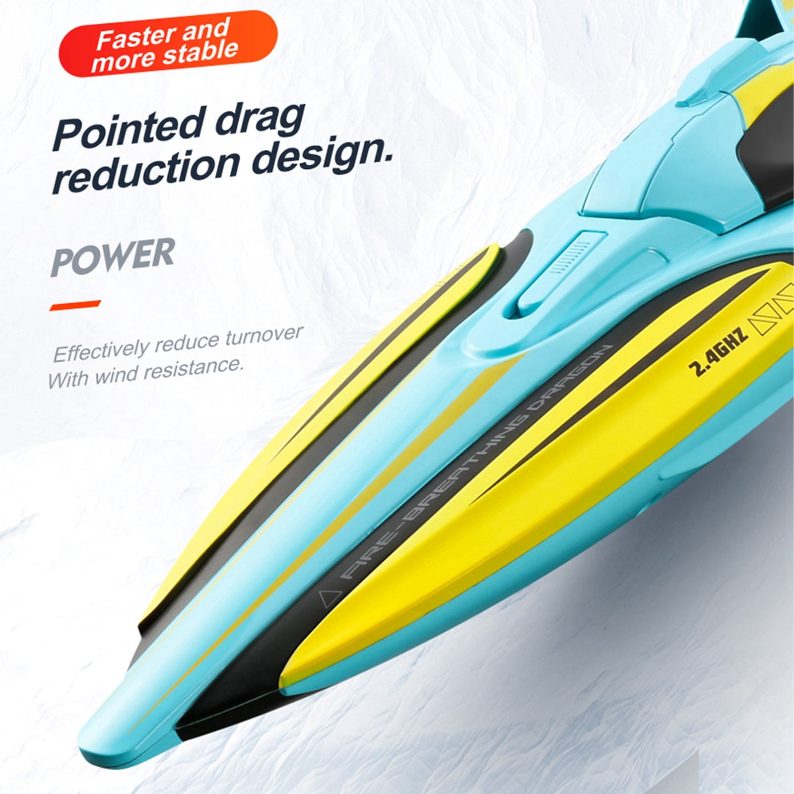 Loespoir RC SpeedBoat, Remote Control SpeedBoat for Pools, Fast RC Boats for Kids, 4 Channel 2.4GHZ Remote, Rechargeable Boat, Outdoor Water Play(Blue)