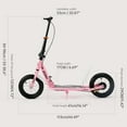 thumbnail image 4 of Shock-Absorbing Foldable Commuter Kick Scooter With 12" Large Smooth Rolling Rubber Air Tires Pink/Green/White/Black, 4 of 10
