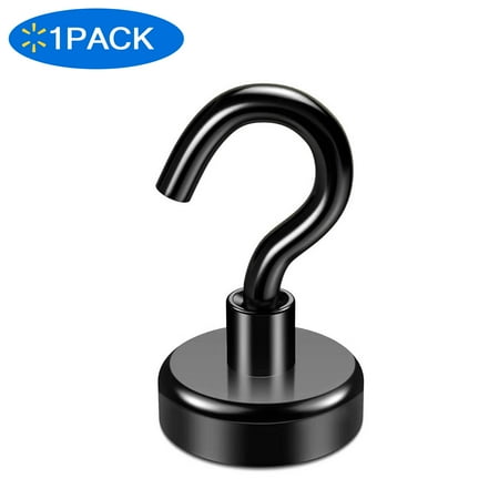 

Magnetic Hooks 20 lbs Strong Neodymium Magnet Hooks for Hanging Magnet with Hook for Cruise Grill Fridge(Black Pack of 1)