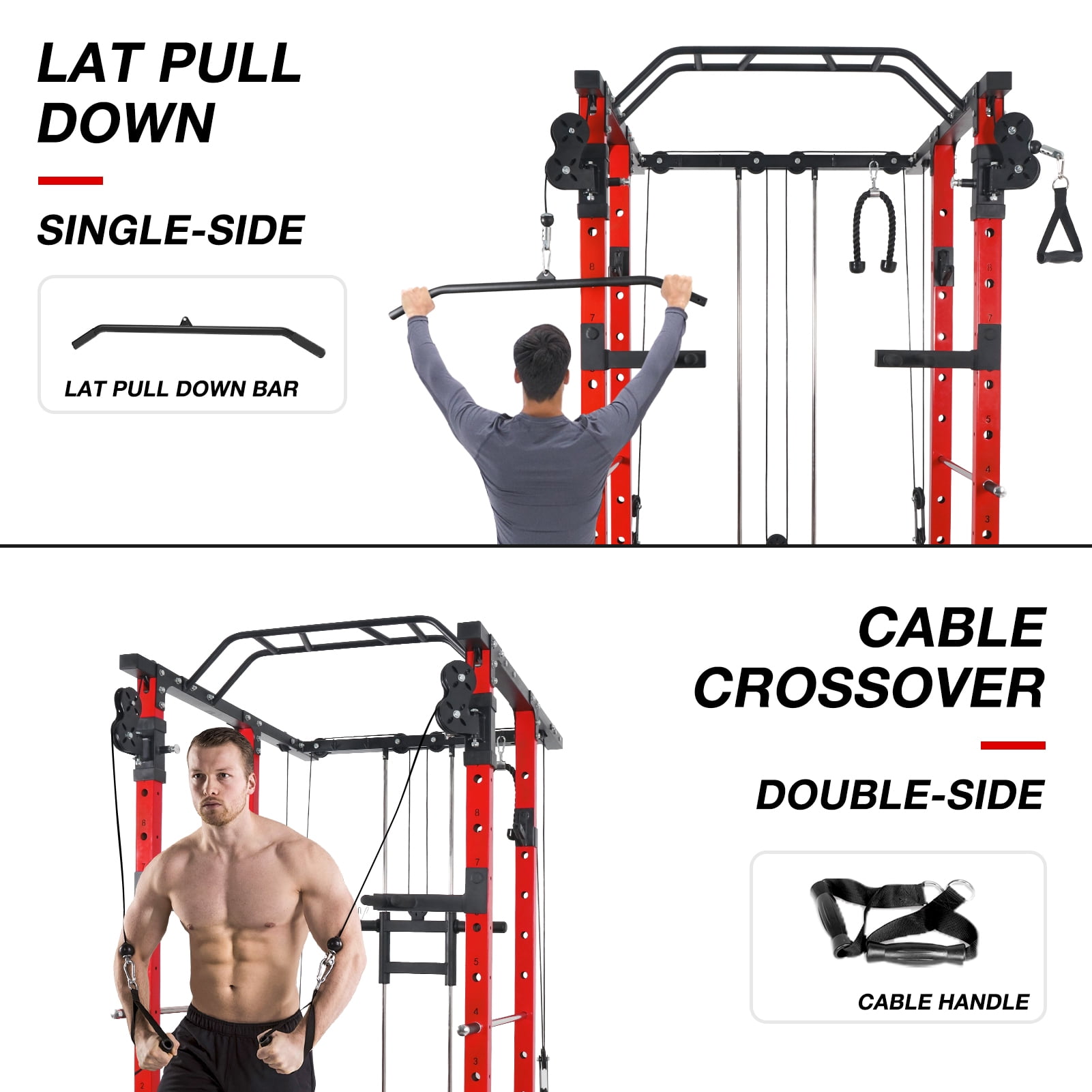 Buy ELEVTAB Power Rack Cage, 1500lbs Squat Rack with Cable Crossover