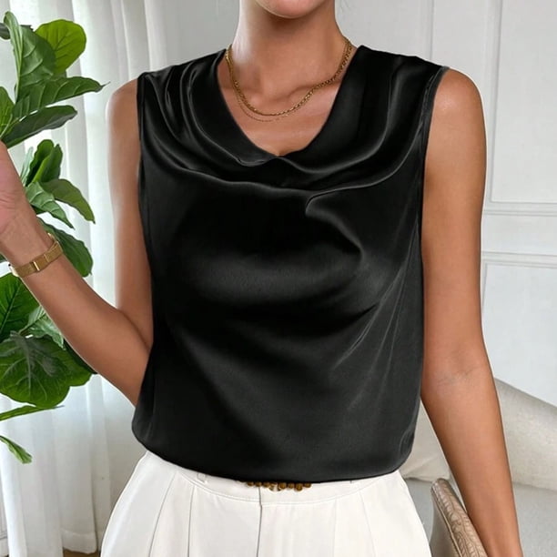 mfyjkho Camisetas Sin Mangas Para Gimnasio Para Mujer, Camiseta De Tirantes De Cuello Redondo De Color Liso De Verano Para Mujer Tops Para Mujer L